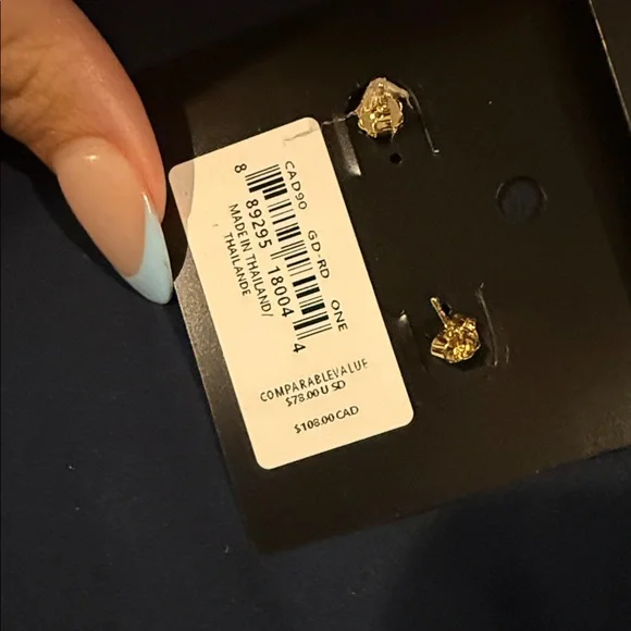 Coach Red Cherry Stud Earrings with Gold-Tone Stems - Picture 2 of 2